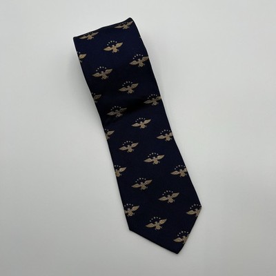 Daniel Cremieux Silk Tie Navy Eagle Repp 58 x 3.5 Handmade Necktie