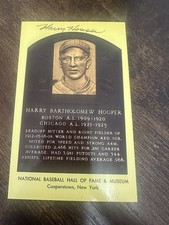 Authentic Autographed HOF Plaque Harry Hooper (free shipping)