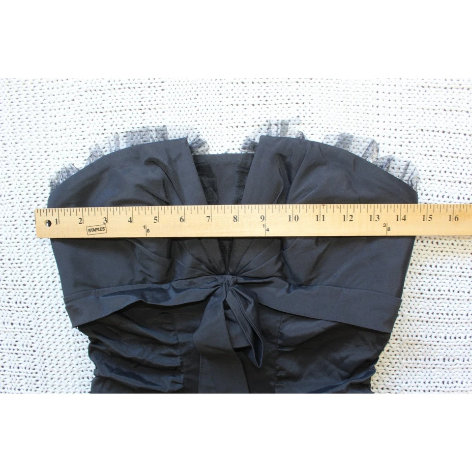 Maxi Vestido De Colección Xscape Tafetán Sin Tirantes Talla 8 Sirena Y2K Gótico Crinolina Foto 3 de 4