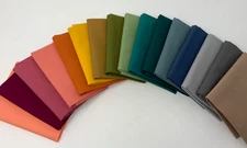 Muted Rainbow Riley Blake Curated Confetti Cotton Solid FQ Quilt Fabric Bundle