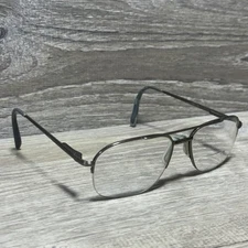 Metal Eyeglass Frames 58mm Rectangular Aviator Gunmetal RX Optical CE