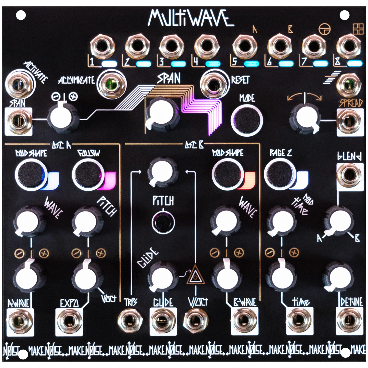 Make Noise MultiWAVE 8-Channel Dual Wavetable Oscillator Module 85090₽