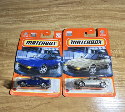 Matchbox Toyota MR2 70 Years 1984 1:64 Blue/Silver Diecast Unopened Box
