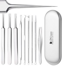 Pimple Popper Tool Kit - DUcare 9Pcs Blackhead Remover Comedone Extractor Kit wi