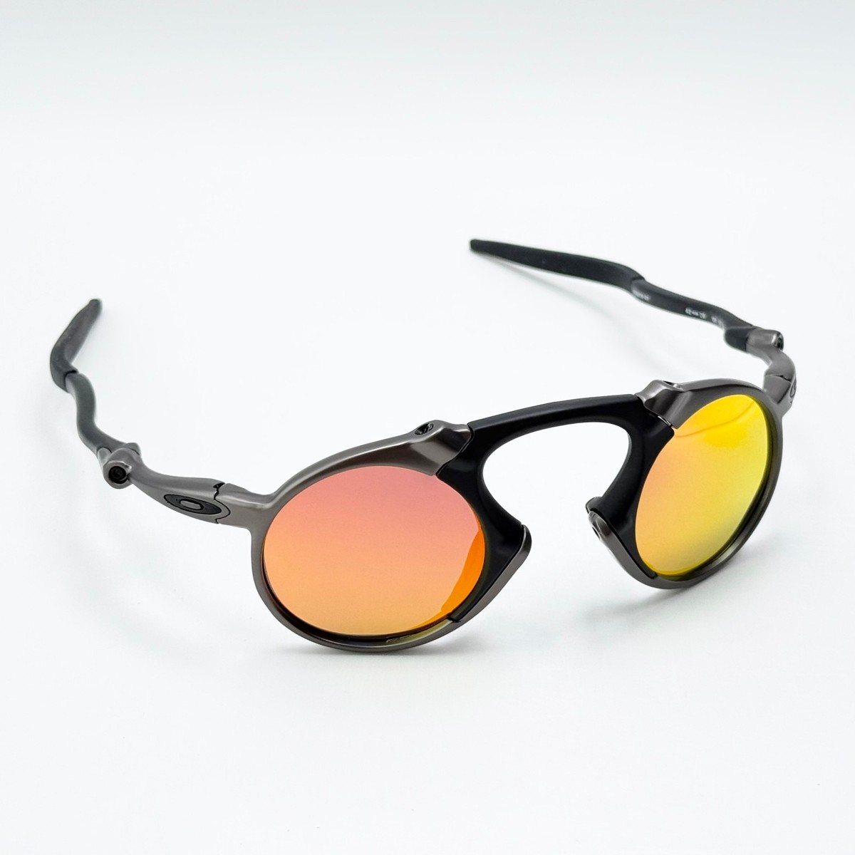 Oakley Madman OO6019 X-Metal Dark Carbon Ruby Polarized Sunglasses 