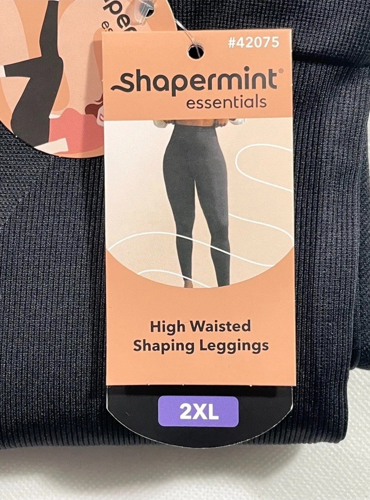 NWT Shapermint Essentials Women's 2XL High Waisted Shaping Leggings 42075 Black thumbnail 6