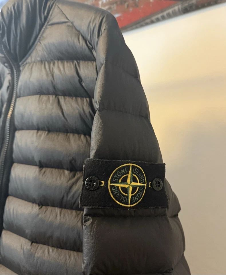 Stone Island Daunenjacke Herren XL schwarz Stehkragen Logo-Patch, Nylon - Bild 2 von 4