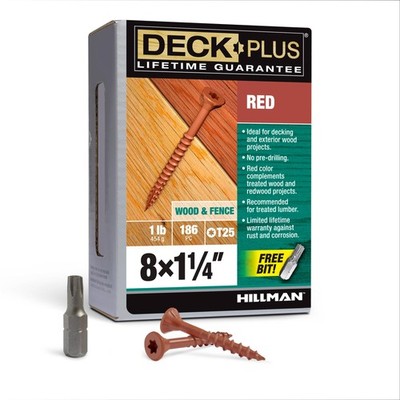 Deck Plus 1-1/4 Inch Epoxy Coated Exterior Wood and Fence Screws #8 x 1-1/4'' ...