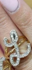 2.00Ct Round Cut Real Moissanite Custom "L" Letter Ring 14K Yellow Gold Plated