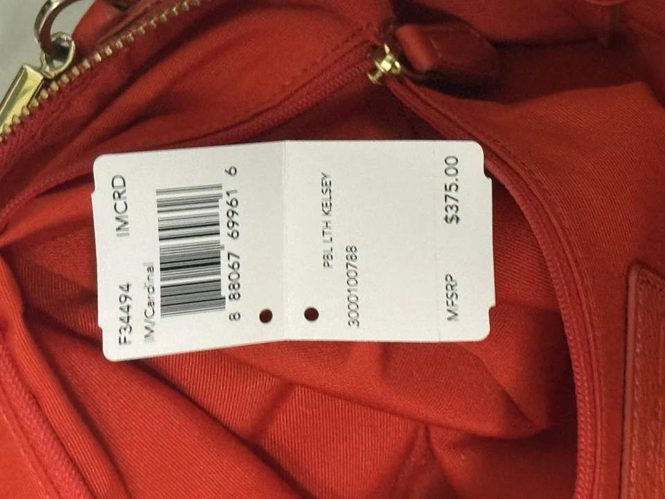 CoachF34494Kelsey Cuero Guijarro Rojo Hombro Bolso Cartera con Cartera a Juego Foto 4 de 4