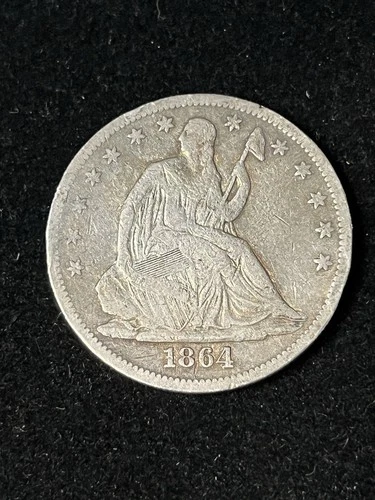 1864 seated liberty half dollar Vg Details