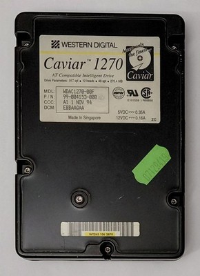 Western Digital Caviar 1270 IDE Festplatte (270MB, retro, 1994)