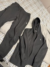 Polo Ralph Lauren Black Tracksuit Set Hoodie  Pants Men's Size M Zip Logo