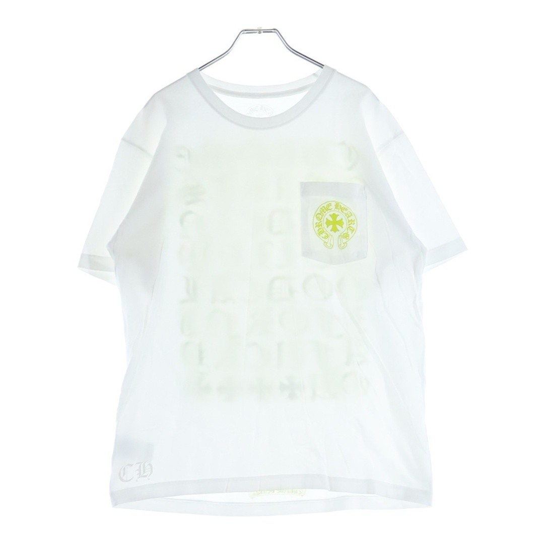CHROME HEARTS Neon Yellow CH Logo Tee Neo Front Horseshoe English Back Used 906b thumbnail 2