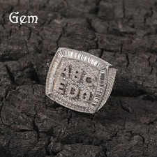 Hip Hop DIY Custom Letter Ring 18K Real Gold Plated Jewelry Mens Jewelry Gift