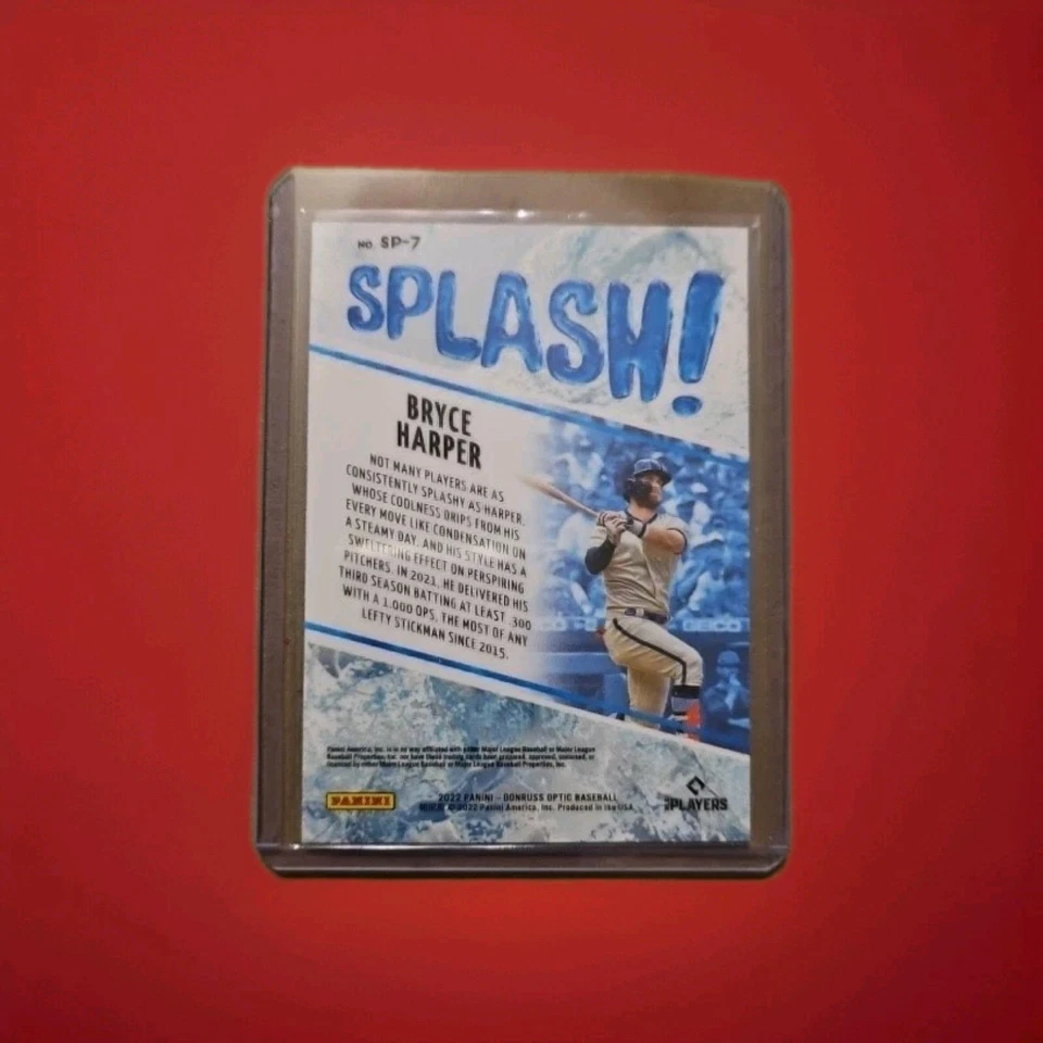 2022 Panini Donruss Optic - Splash! Bryce Harper, Phillies - #SP-7 Holo Prizm - Image 2 of 2