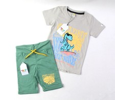 Kids 2-Piece Summer Vibe Outfit Printed Shirt  Shorts Set Unisex