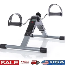 Folding Pedal Exercise Bike Mini Trainer Home Office Seniors Cardio Workout New