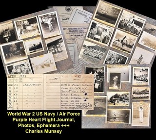 WW2/Corea/Vietnam USNAF diario di volo cuore viola foto Charles Munsey