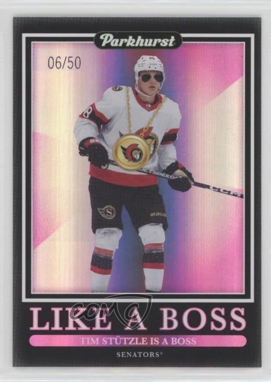 2023-24 Upper Deck Parkhurst Like a Boss Pink 6/50 Tim Stutzle #LB-17 0nr3