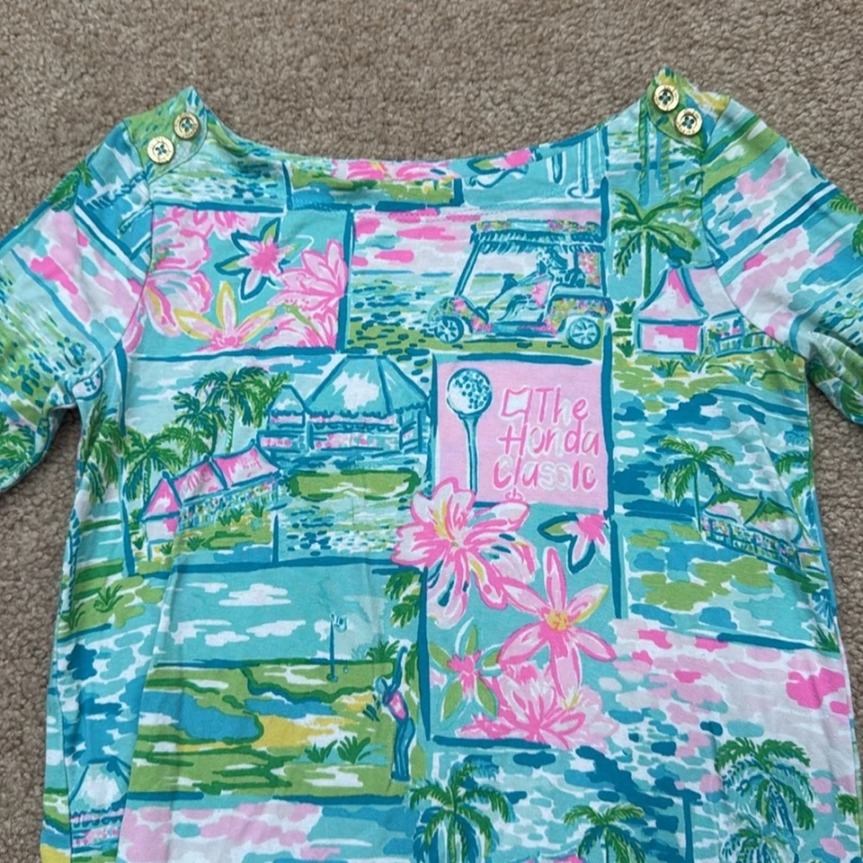 Lilly Pulitzer Mini Sophie 3/4 Sleeve Honda Classic Golf Dress Girls Small - Image 3 of 4