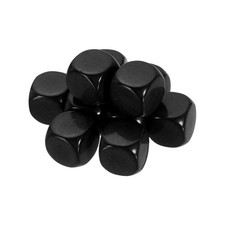 10Pcs Rounded Blank Six Sided Dice 16mm/0.6inch Acrylic Dice, Black