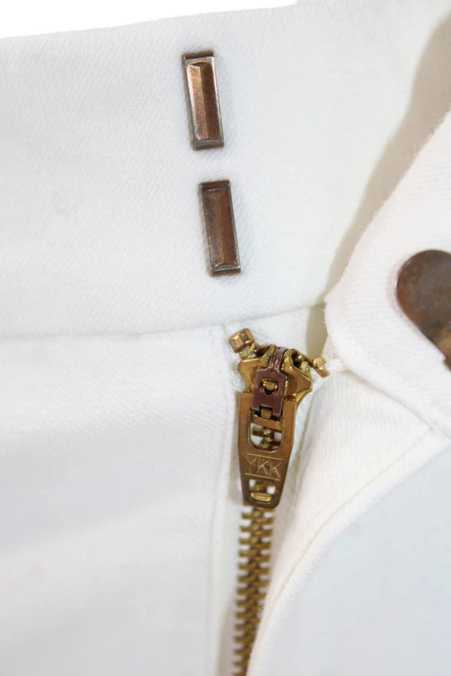 Pantalones Derek Lam 10 Crosby para mujer tiro alto acampanados blanco algodón talla 6 Foto 4 de 4