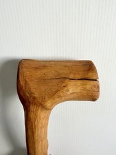Natural Wooden Walking Stick Rustic Hiking Staff Cane Chunky T Handle 26.5  