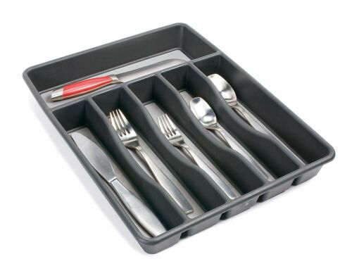 Rubbermaid No-Slip Large, Silverware Tray Organizer, Black with Gray - Picture 2 of 9