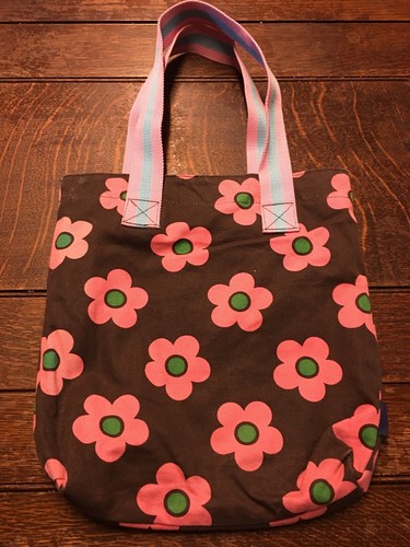 MINI BODEN Tasche braun rosa Blumen Einkaufsbuch Mittagessen Schule Badetasche AUSVERKAUFT - Bild 4 von 10