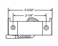 STB Sash Lock and Keeper, Zinc Die Cast, Black, 2-1/4" Screw Holes