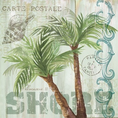 20 Servietten''Palm Trees''Palmen Muschel Kolonialstil*Nostalgie*Stamp*33x33 Post