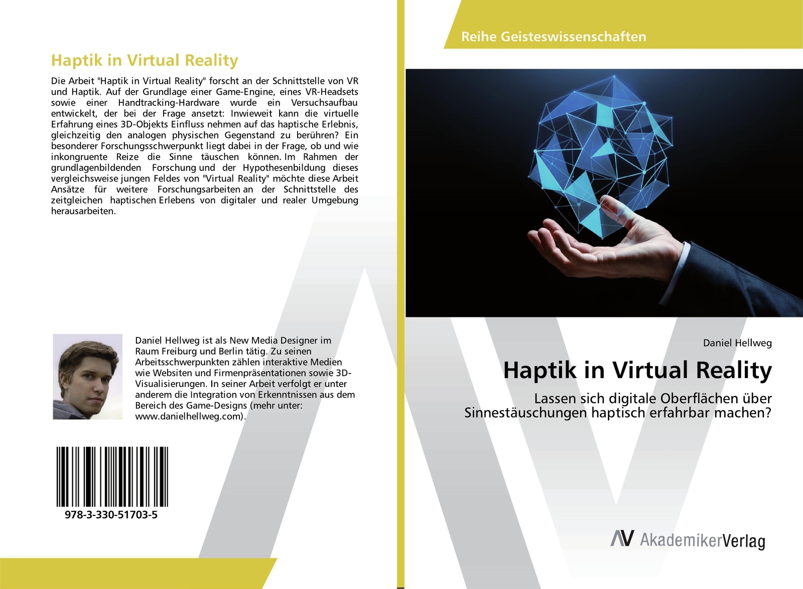 Thumbnail - Haptik In Virtual Reality | Daniel Hellweg | Deutsch | Taschenbuch |