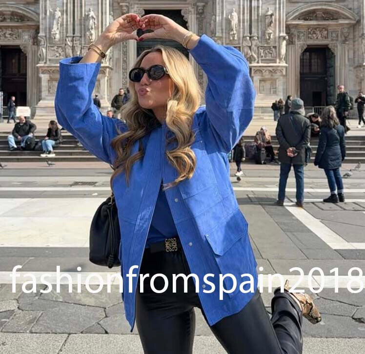 ZARA NEW WOMAN OVERSIZED SUEDE COMBINATION JACKET INTENSE ZARA NEW WOMAN OVERSIZED SUEDE COMBINATION JACKET INTENSE