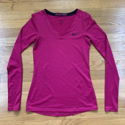 nike pro v neck long sleeve