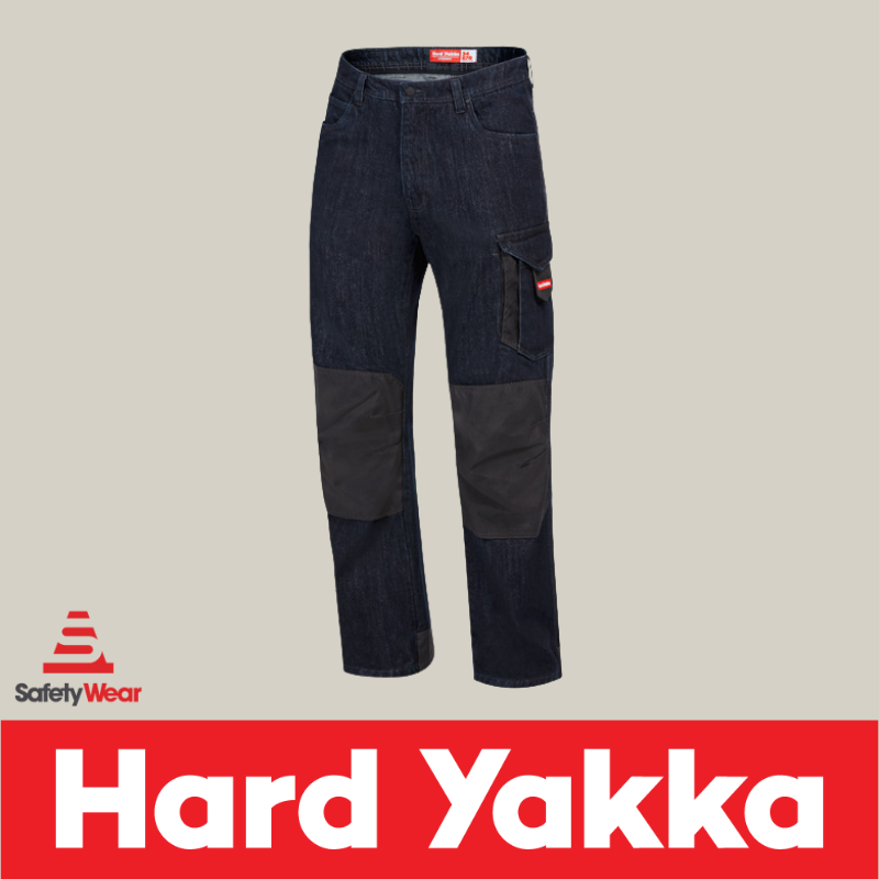 Hard Yakka (Denim) Jeans Legends ALL SIZES Cotton Blue/Black Work