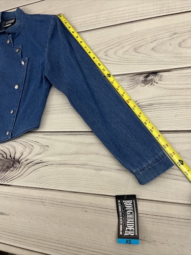 Vintage Neu mit Etikett Roughrider by Circle T Damen Denim Bolero Jacke Western Cowgirl - XS - Bild 11 von 14