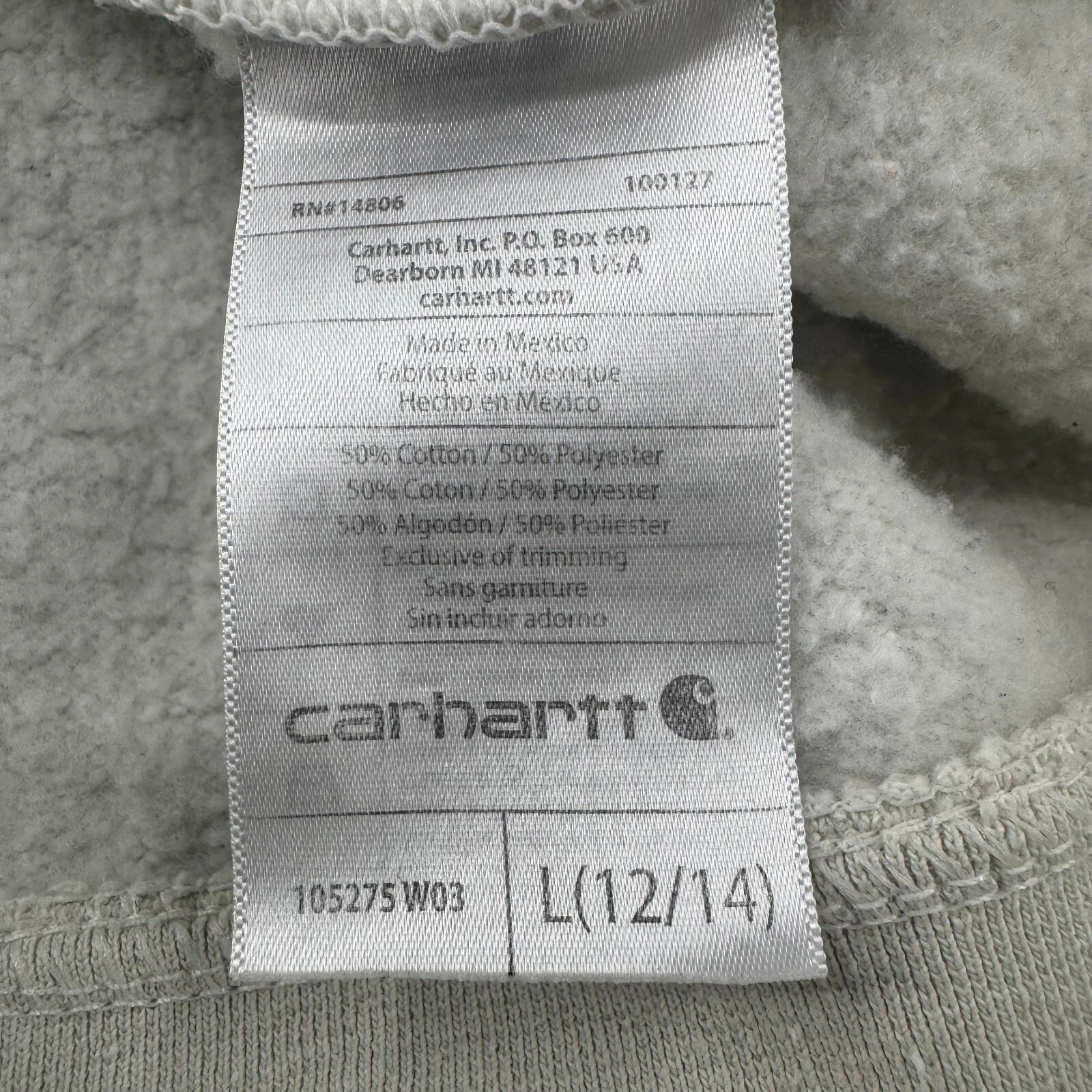 OFF WHITE Felpa con cappuccio pullover Carhartt Relaxed Fit DONNA bianco sporco arancione TAGLIA L