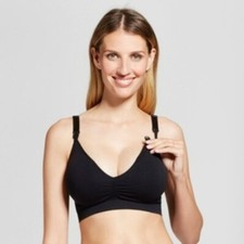 Ingrid  Isabel Nursing Bra Large Black Seamless Drop Cup Removable Pads New
