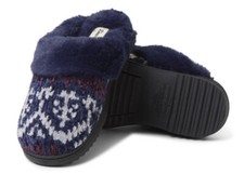 Women  s Dearfoams Allison Chenille Slippers Faux Fur Clogs M 7-8 Peacock New