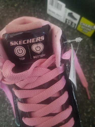 BNIB Skechers Kids Ultra Light-Up Sneaker Us 13.5 Glitter Navy blue /pink - Picture 3 of 12