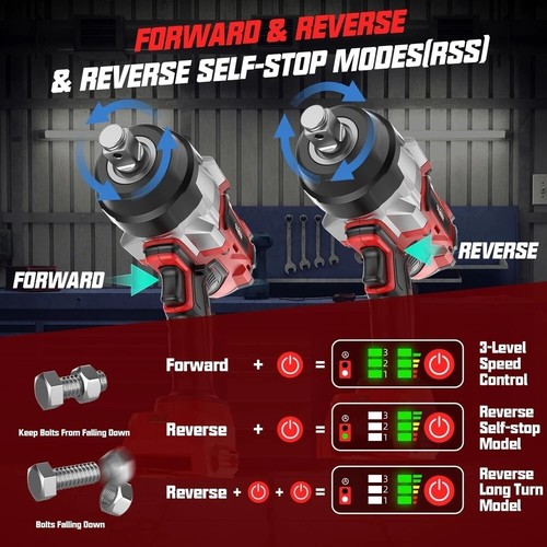 Cordless Impact Wrench 3/4" for Milwaukee 18V Battery, 1850Ft-lbs(2500N.m) High - Picture 3 of 8