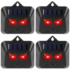 4 Pack Solar Powered Animal Repeller Predator Eye Animal Deterrent Devices Light