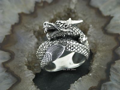 DRACHENRING  Silberring Feingehalt Silber 925 Dragon Drachen Fabelwesen Mythen