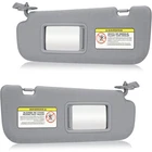 1 Pair Left + Right Sun Visor w/ Mirror Gray For 2011-2015 Hyundai Elantra Gray