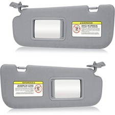 1 Pair Left Right Sun Visor W Mirror Gray For 2011-2015 Hyundai Elantra Gray