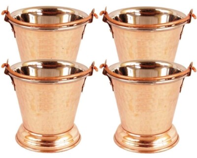 Steel Copper Bucket Balti for Dishes Serving Kitchenware & Tableware- 300 ml
