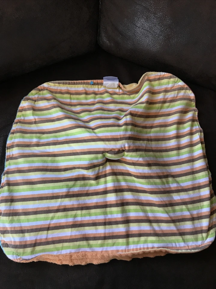 Manta de seguridad a rayas Koala Baby Lion naranja verde amarillo Lovey Minky Dot Foto 3 de 4