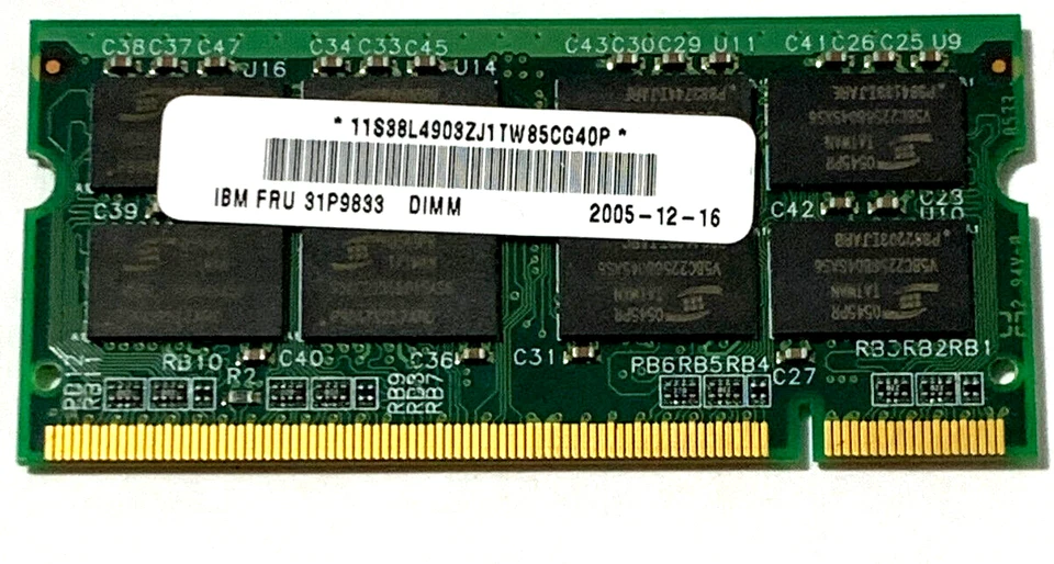 ProMOS  SO-Dimm  Memory  512Mb  DDR-333MHZ  PC2700S for  Laptop  IBM FRU 31P9833 - Image 3 of 3