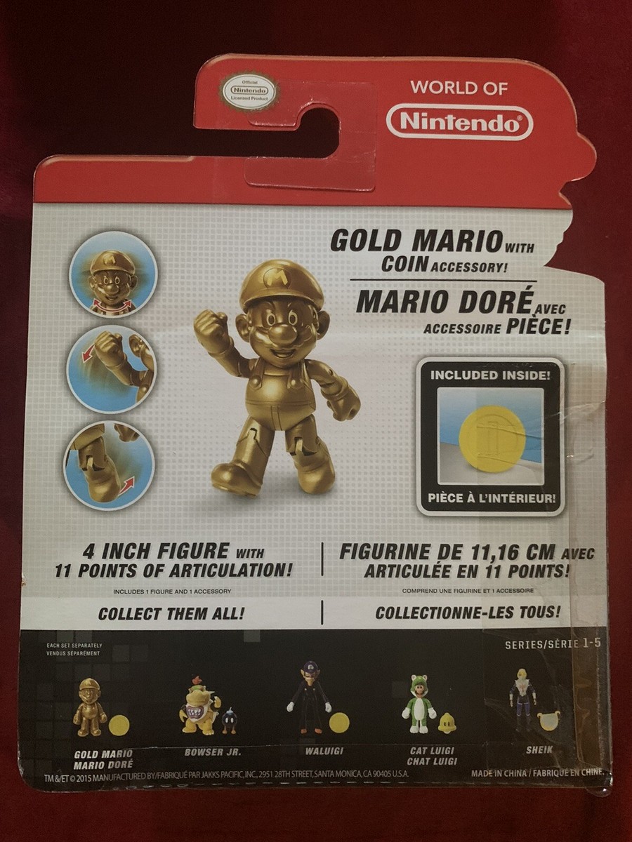 Jakks Pacific x World Of Nintendo GOLD MARIO 4” Action Figure NWT